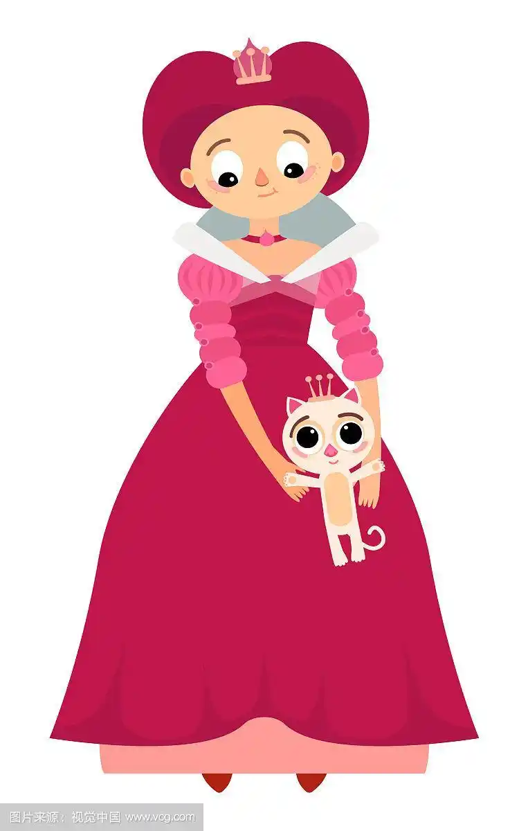 公主和一只可爱的小猫