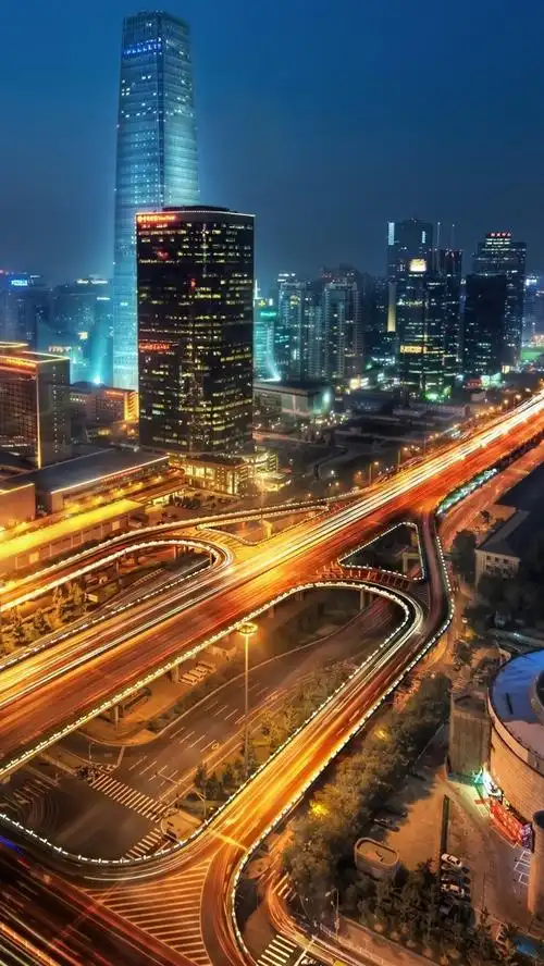 深圳美丽的夜晚城市景观,摩天大楼,灯光,中国