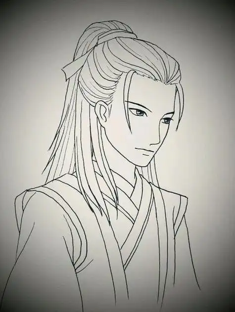 漫画人物男生简笔画古风古风男生手绘铅笔画动漫人物图片男生古风简笔