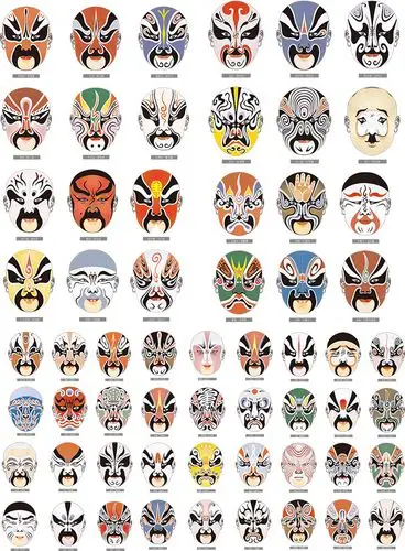 国粹京剧脸谱大全矢量素材