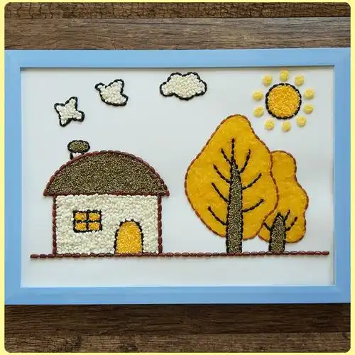 五谷杂粮豆子种子diy手工制作玩具贴画暖场亲子活动材料包秋天秋天