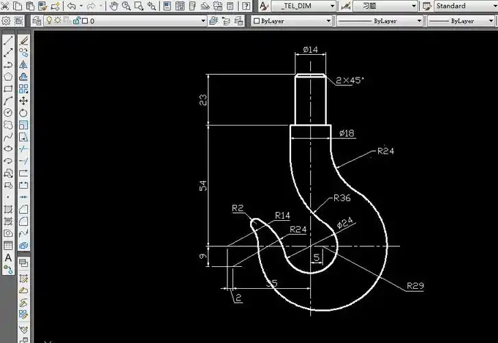 70吨吊钩cad电子档图纸