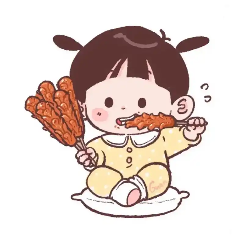 吃货女孩卡通头像,贼拉可爱 #可爱头像女卡 - 抖音
