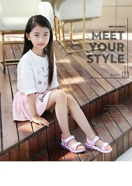 女童凉鞋2019新款韩版中大童公主鞋夏季沙滩鞋小女孩软底鞋儿童鞋_聚