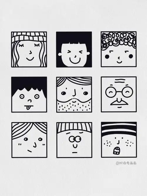 零基础简笔画教程方块小人第二波