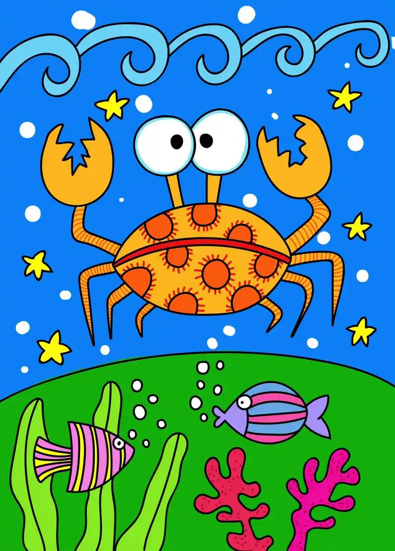 马克笔儿童画(内附线稿)