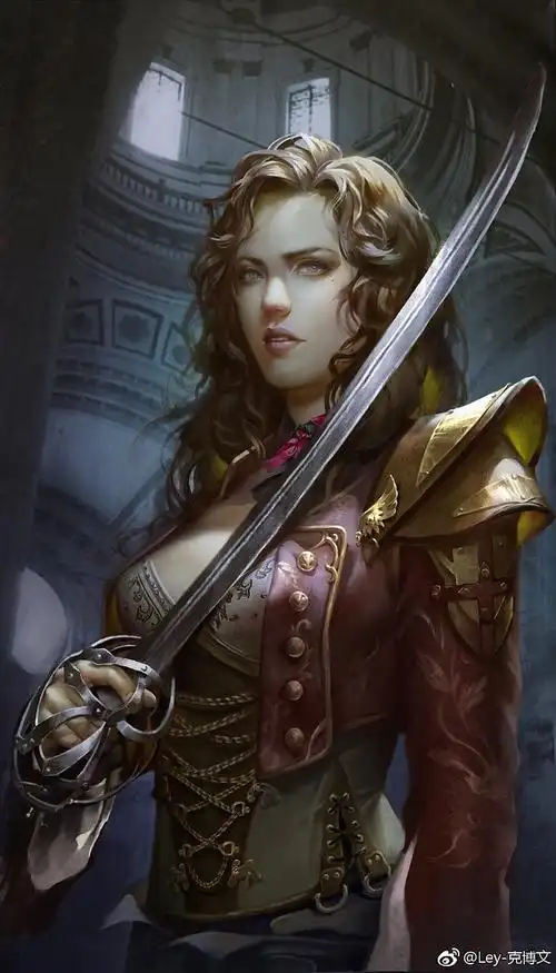 女爵头像cg插画卡牌原画朋克美女欧美