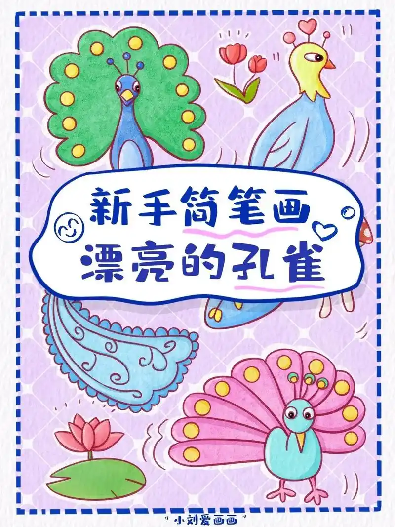 08孔雀简笔画素材分享.