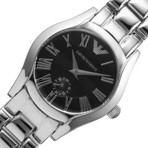 emporio armani银色小表盘鹰标logo点缀女士石英表(37553)