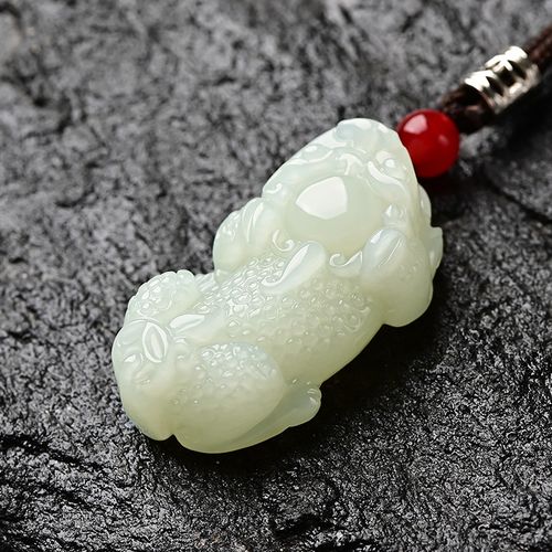 依思晨和田玉貔貅吊坠男女款天然白玉辈辈有钱玉石貔貅挂件情侣项链