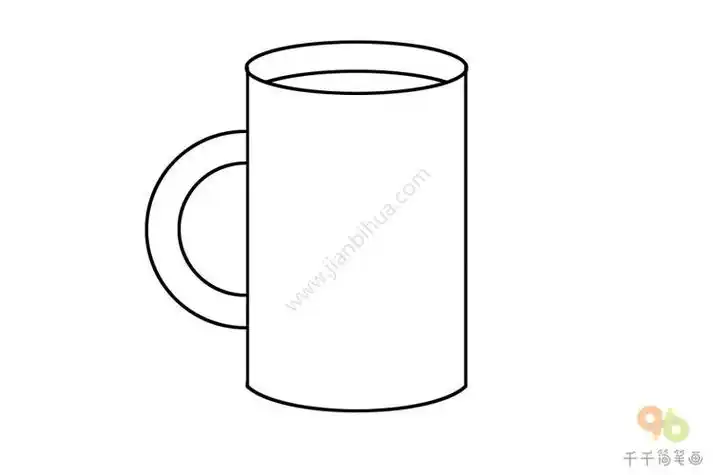圆柱体的杯子简笔画 简笔画图片大全-普车都