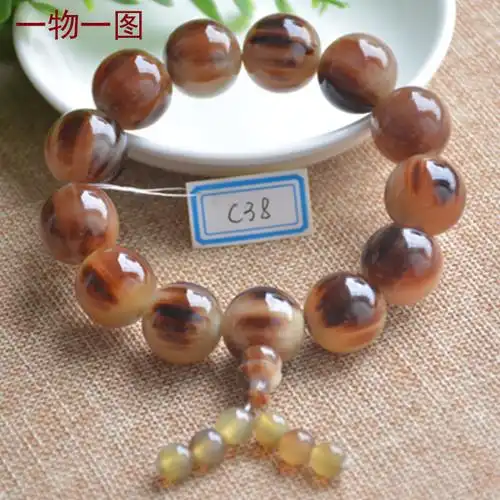 收藏级白水牛角手串,透润无杂色