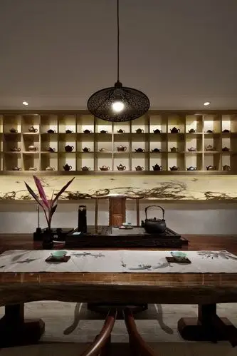 茶室-花瓣网|陪你做生活的设计师 | 水墨餐厅客厅背景墙壁纸-淘宝网