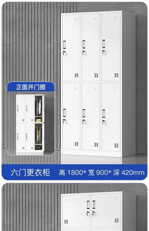 更衣柜员工柜多门健身房浴室衣柜宿舍铁皮储物柜工厂车间支持定制