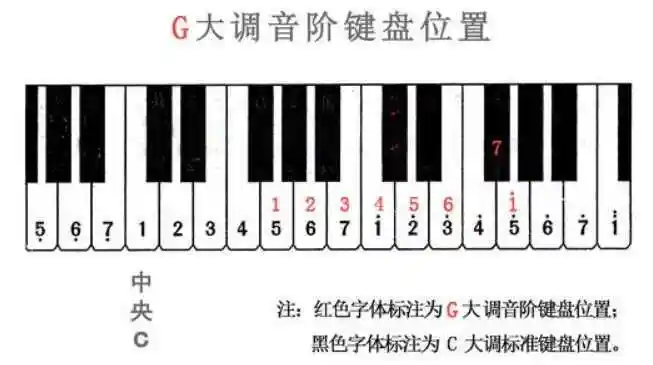 g大调音阶钢琴谱五线谱正确g大调音阶位置及调号
