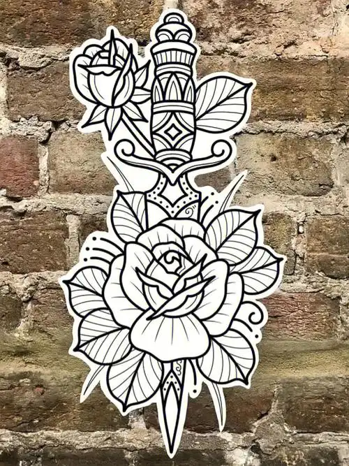 oldschool纹身  #我的纹身分享  #女生纹身  #男生纹身  #玫瑰