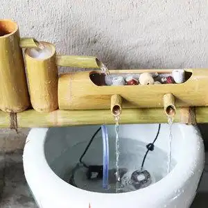 竹子过滤器鱼缸循环流水图片