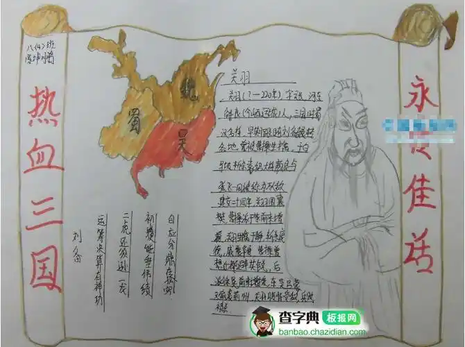 话说关羽手抄报