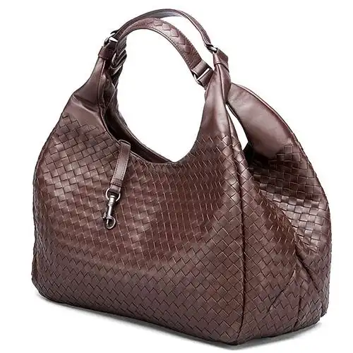 bottegaveneta宝缇嘉bv女包编织小羊皮单肩手提包深咖色124864v