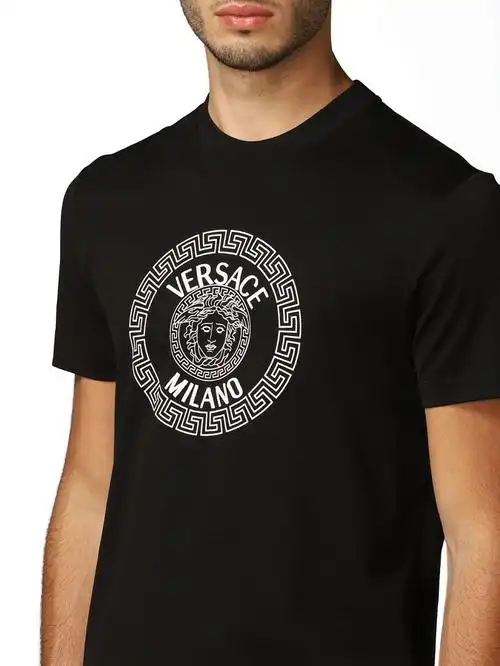 versace/范思哲 男士黑色棉质美杜莎图案圆领t恤 a85161-a228806