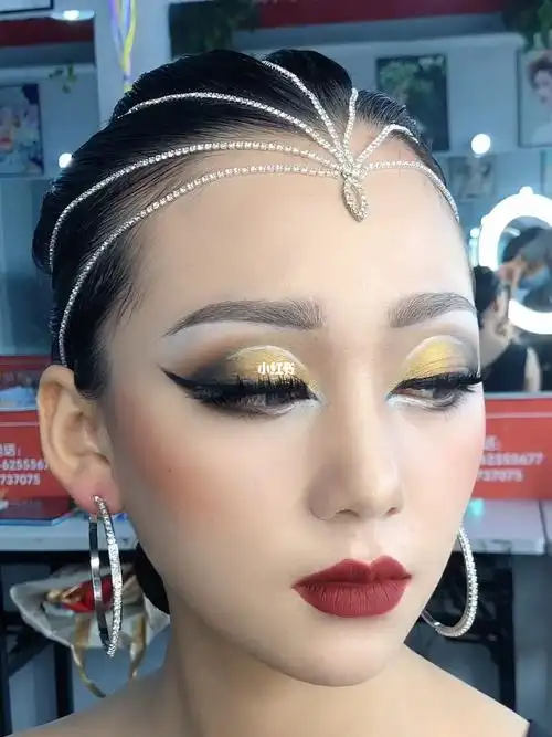 拉丁舞国标舞妆面造型儿童舞台妆