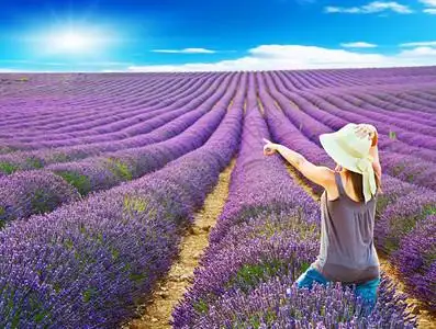 薰衣草女人背景