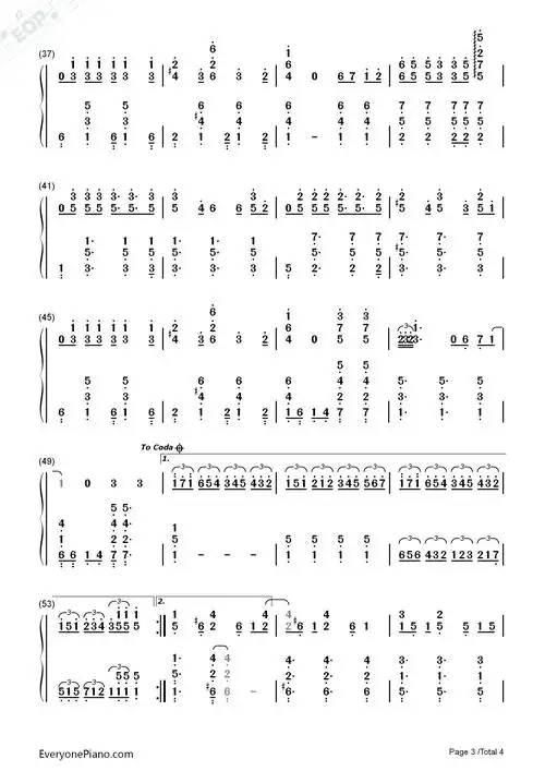 together-精灵宝可梦钻石与珍珠片头曲双手简谱预览3