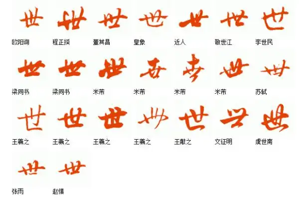 行书的世字怎么写