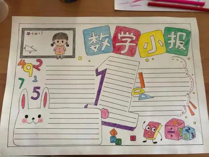 数学小报  三年级数学小报 学画画的好处 孩子可以独立完成手抄报