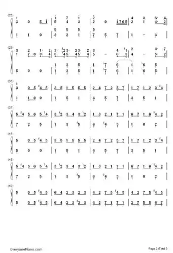 g大调小步舞曲-贝多芬双手简谱预览2