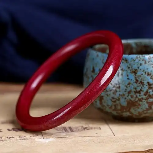 饰品紫金原矿朱砂手镯光面净版首饰新款本命年手镯