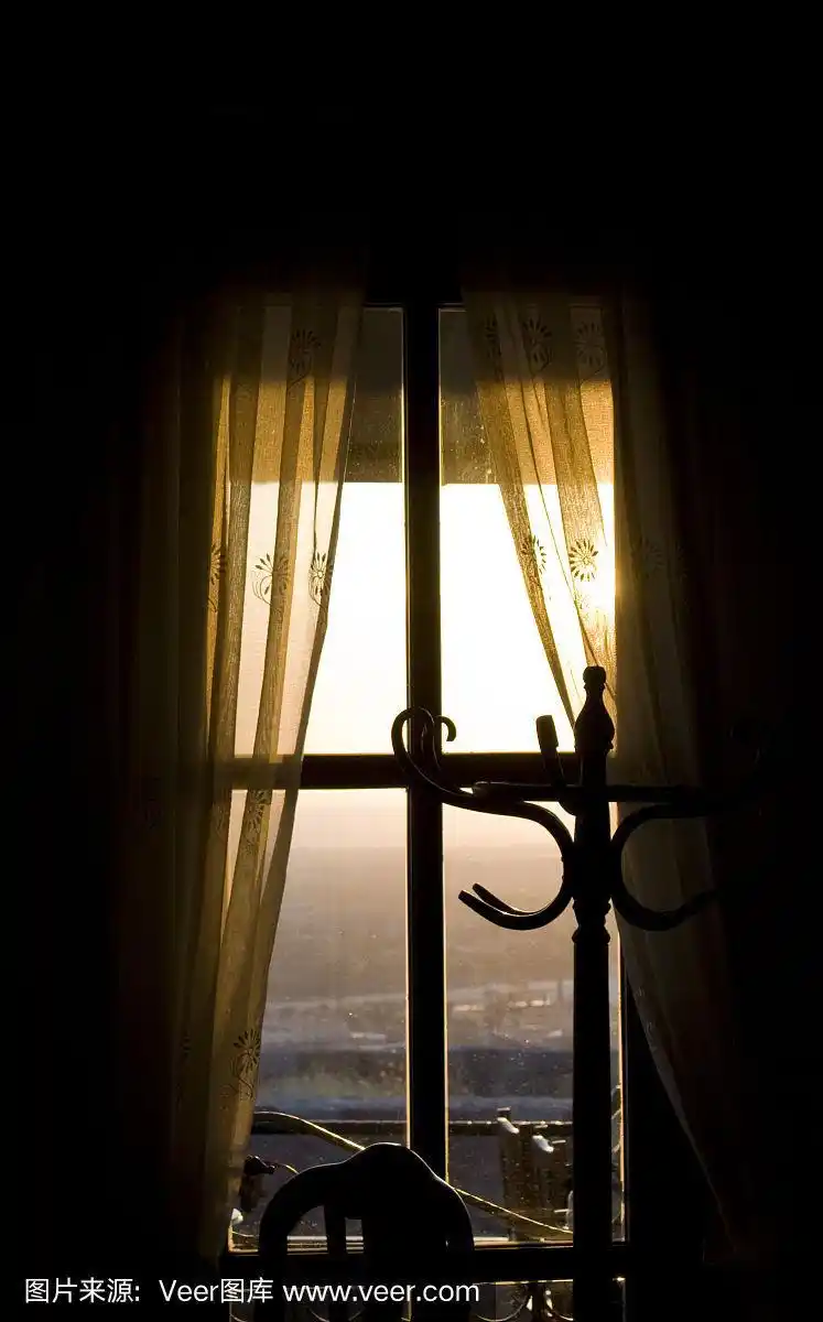 窗户,垂直画幅,透过窗户往外看,夜晚,无人