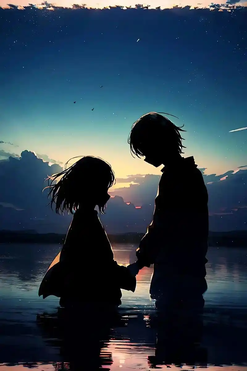 一对情侣手牵手的背影.作者声明:此内容由ai生成. 岁月如梭 - 抖音