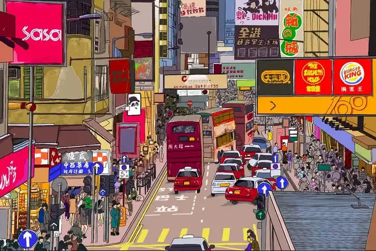 香港街景手绘|插画|创作习作|汪方同学 - 原创作品 - 站酷 (zcool)