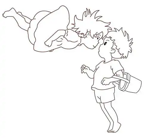 宗介与波妞插画绘制