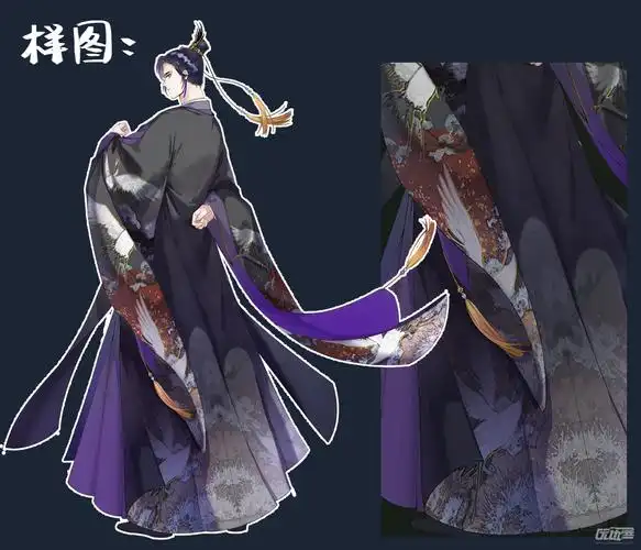 标签:古风服饰花纹衣服贴图白鹤衣纹