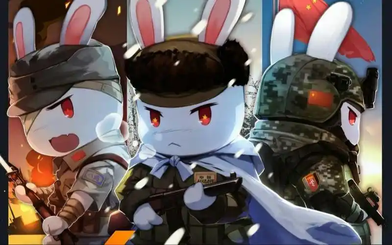 活动作品那年那兔捏一只军装兔迎接国庆