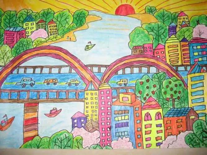 绘画美丽的家乡.