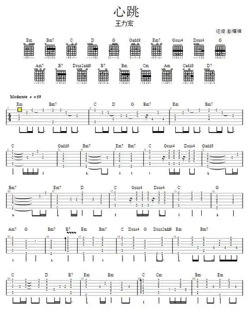 心跳—王力宏(吉他谱)1