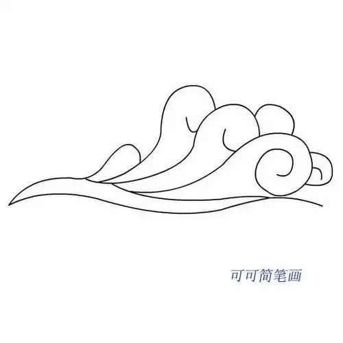 大水纹简笔画水波纹图案简笔画儿童大海景色简笔画波涛汹涌波浪简笔画