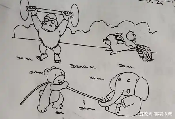 二年级看图写话:动物运动会