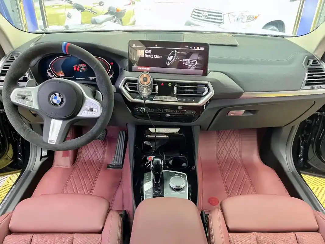 宝马x3座椅纹路火山红加工匠绒红.高端汽车航空软包脚垫  先 - 抖音