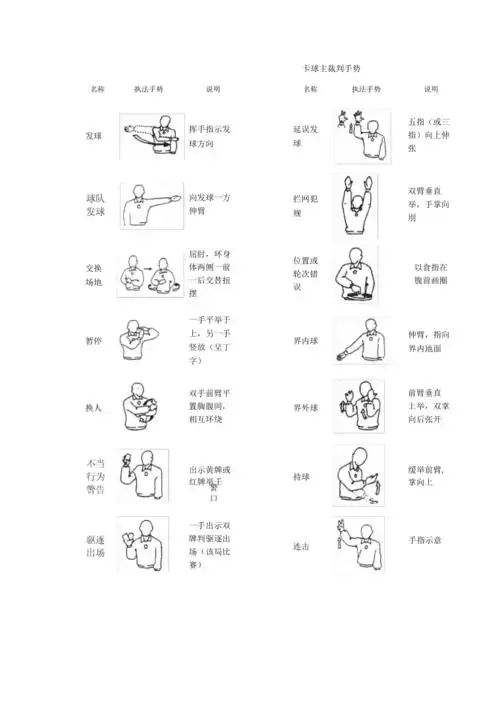 排球主裁判手势