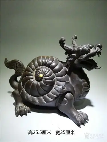 老紫砂 老摆件 龙生九子" 椒图 "