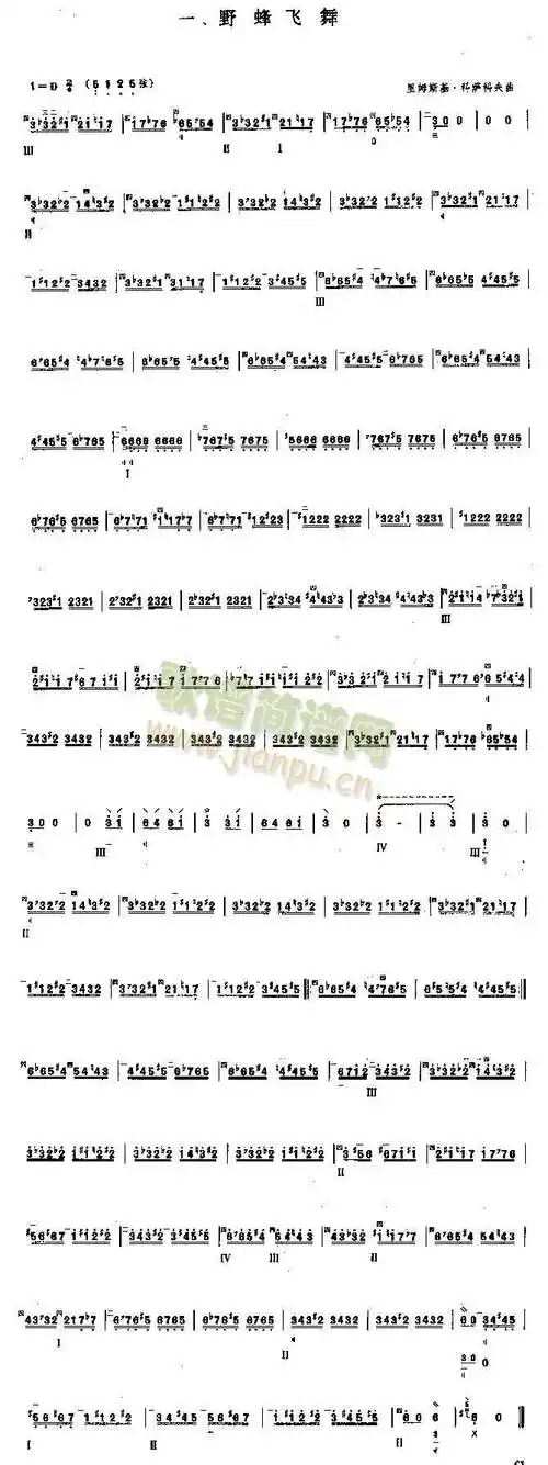 野蜂飞舞简谱_野蜂飞舞笙-琵琶谱曲谱_笙-琵琶谱_818简谱曲谱网