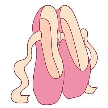 芭蕾舞鞋,旧式,矢量