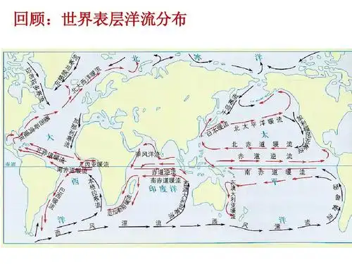 公开课用的 回顾:世界表层洋流分布