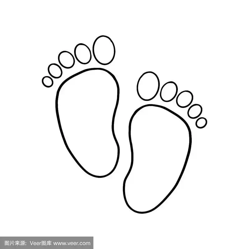 脚印,矢量,绘画插图,符号,空的