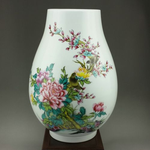 景德镇陶瓷花瓶名家大号粉彩瓷瓶家居礼品客厅瓷器花瓶