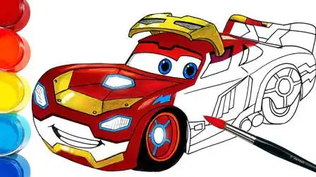 哇!汽车总动员闪电麦昆变身钢铁侠,会是什么样子呢?